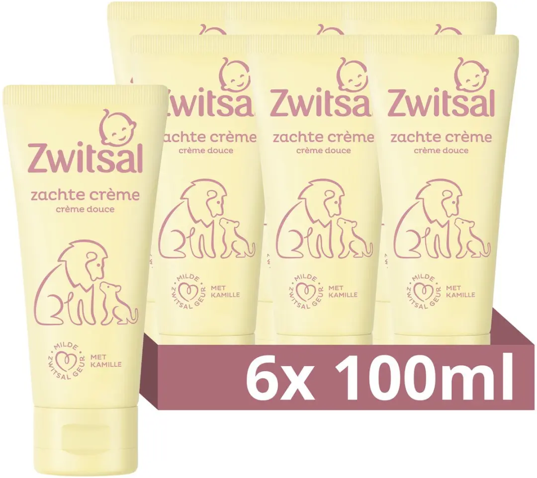 Zwitsal Zachte Crème Baby 100ml - 6 Stuks