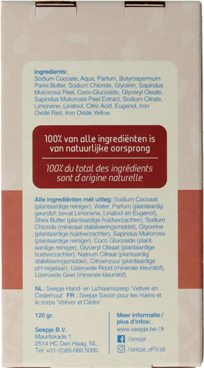 Seepje Vaste Handzeep Vetiver met Cederhout 120g