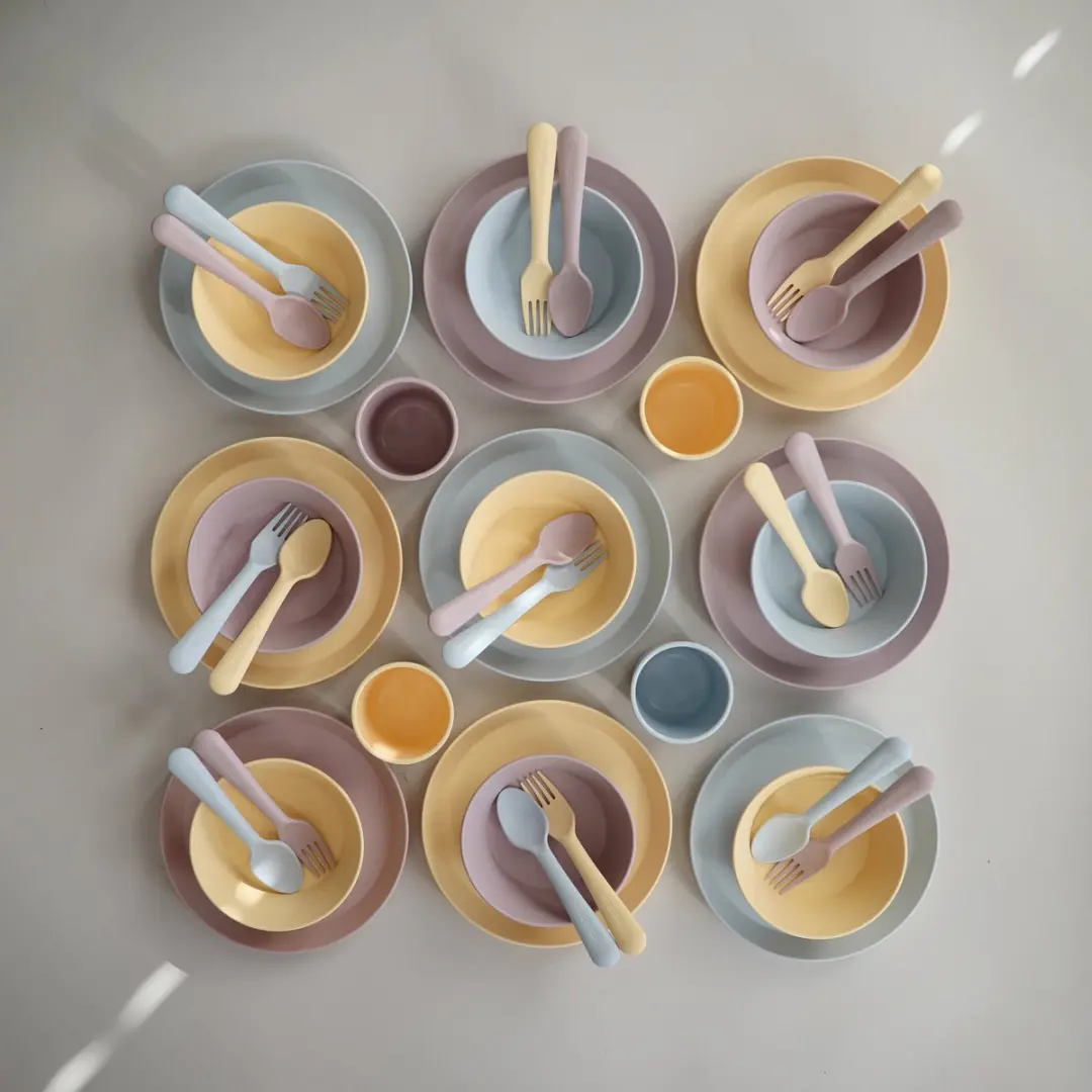 Mushie Kinderservies Bestek - 2-delig - Vanilla