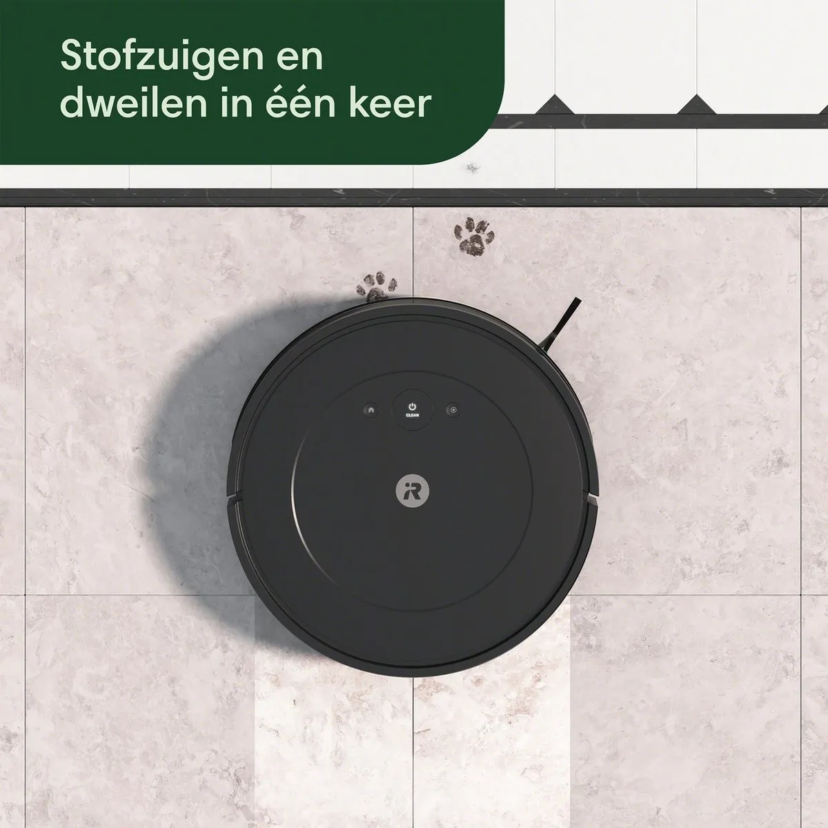 iRobot Roomba Combo® 2 Essential + AutoWash Dock - Robotstofzuiger met Dweilfunctie - Zwart - Y0510