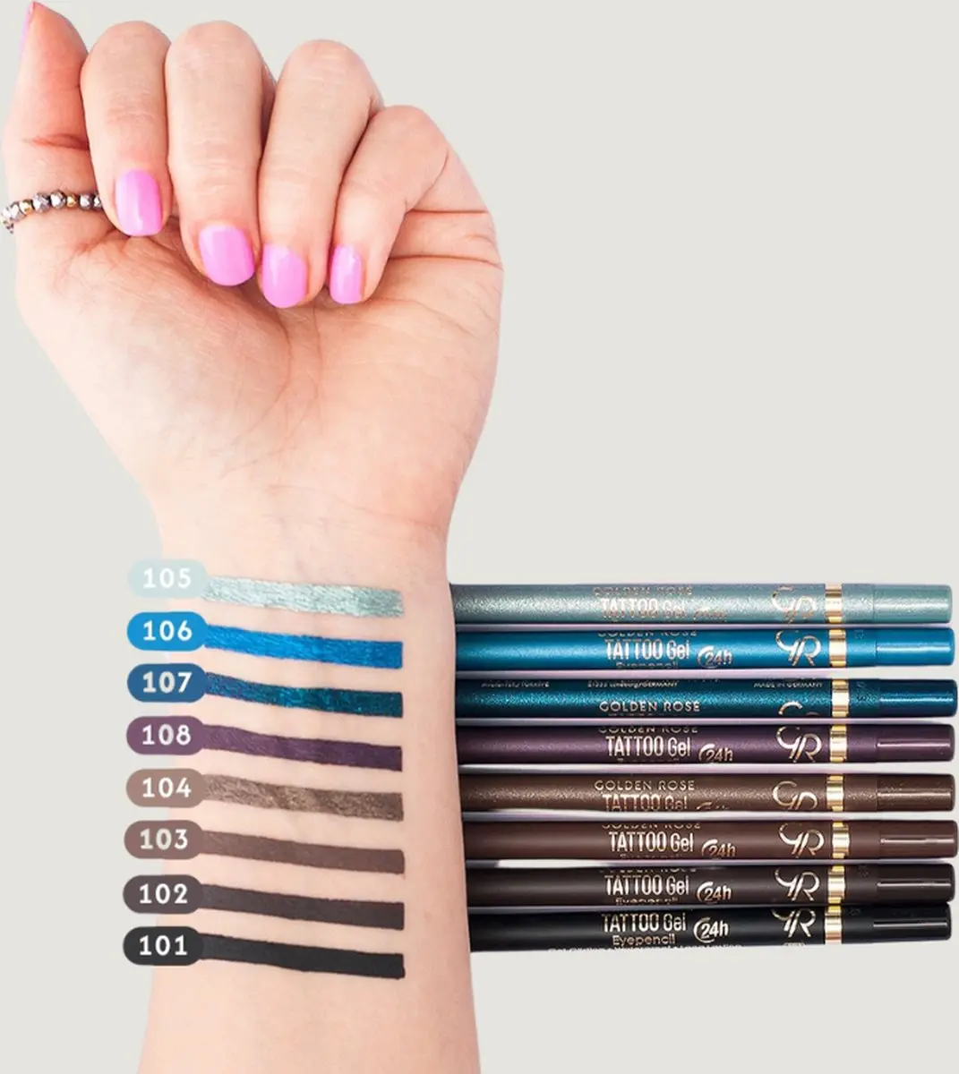 Golden Rose Tattoo Gel Eyepencil 101 - Zwart