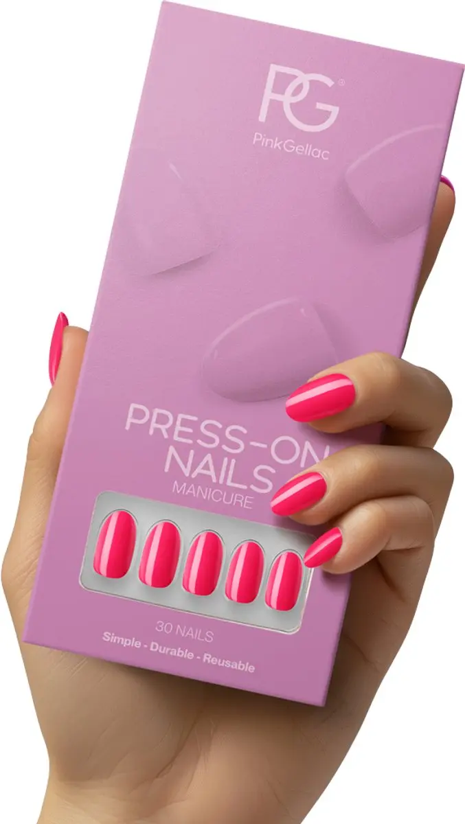 Pink Gellac Press On Nagels 161 Ibiza Pink