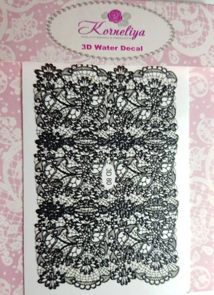Korneliya 3D Waterdecal 080 Black