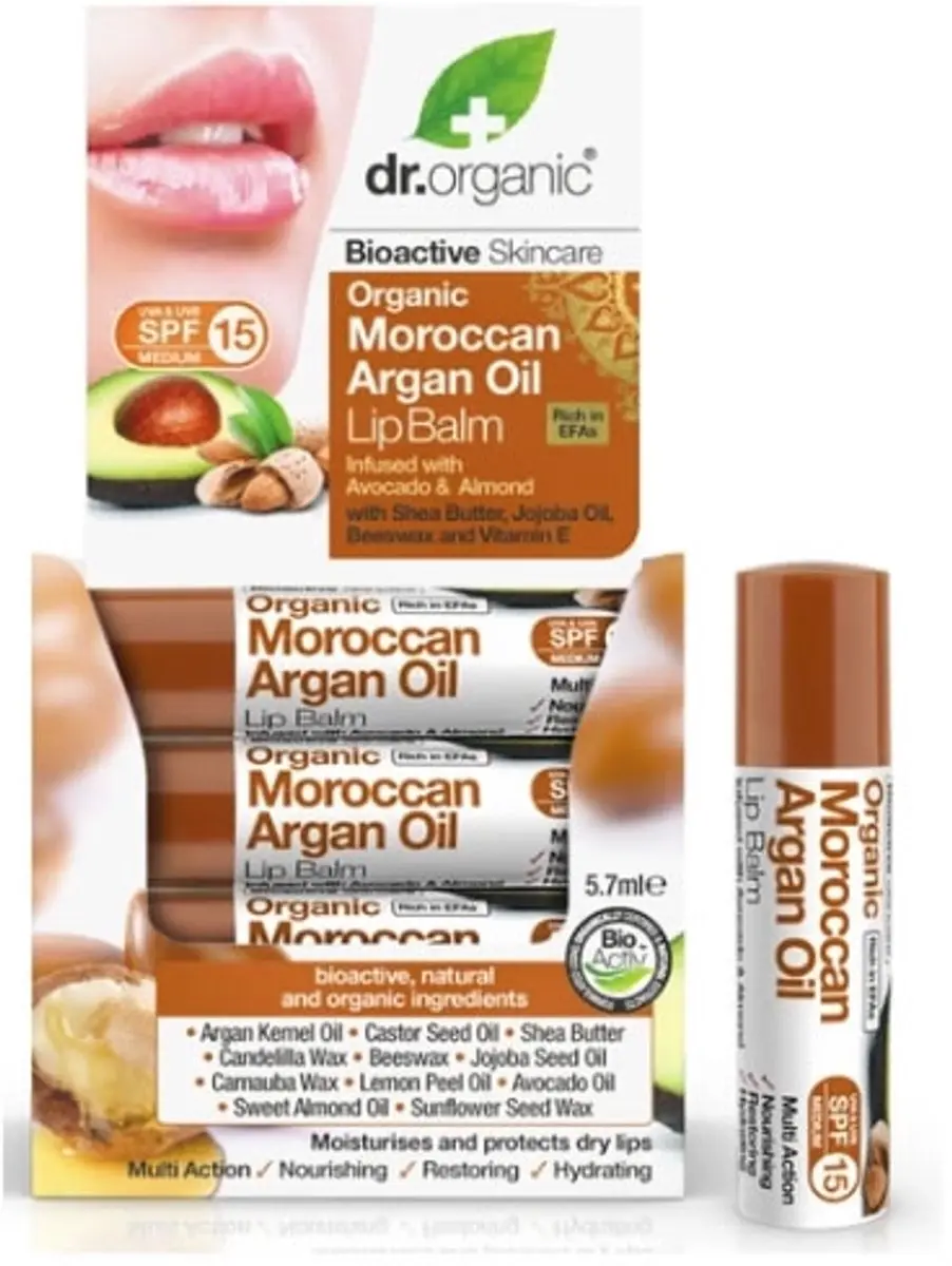 Dr. Organic Marokkaanse Arganolie Lippenbalsem 5,7ml - afbeelding 6 van 6