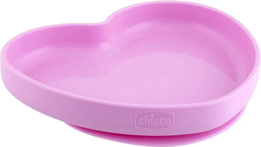 Chicco Hartvormig Siliconen Bordje Roze - 9M+