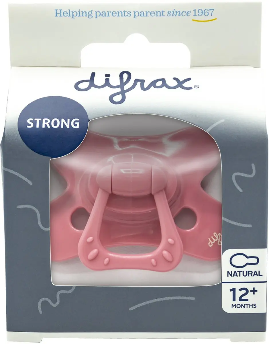 Difrax Fopspeen Natural Siliconen Raspberry - 1 Stuk