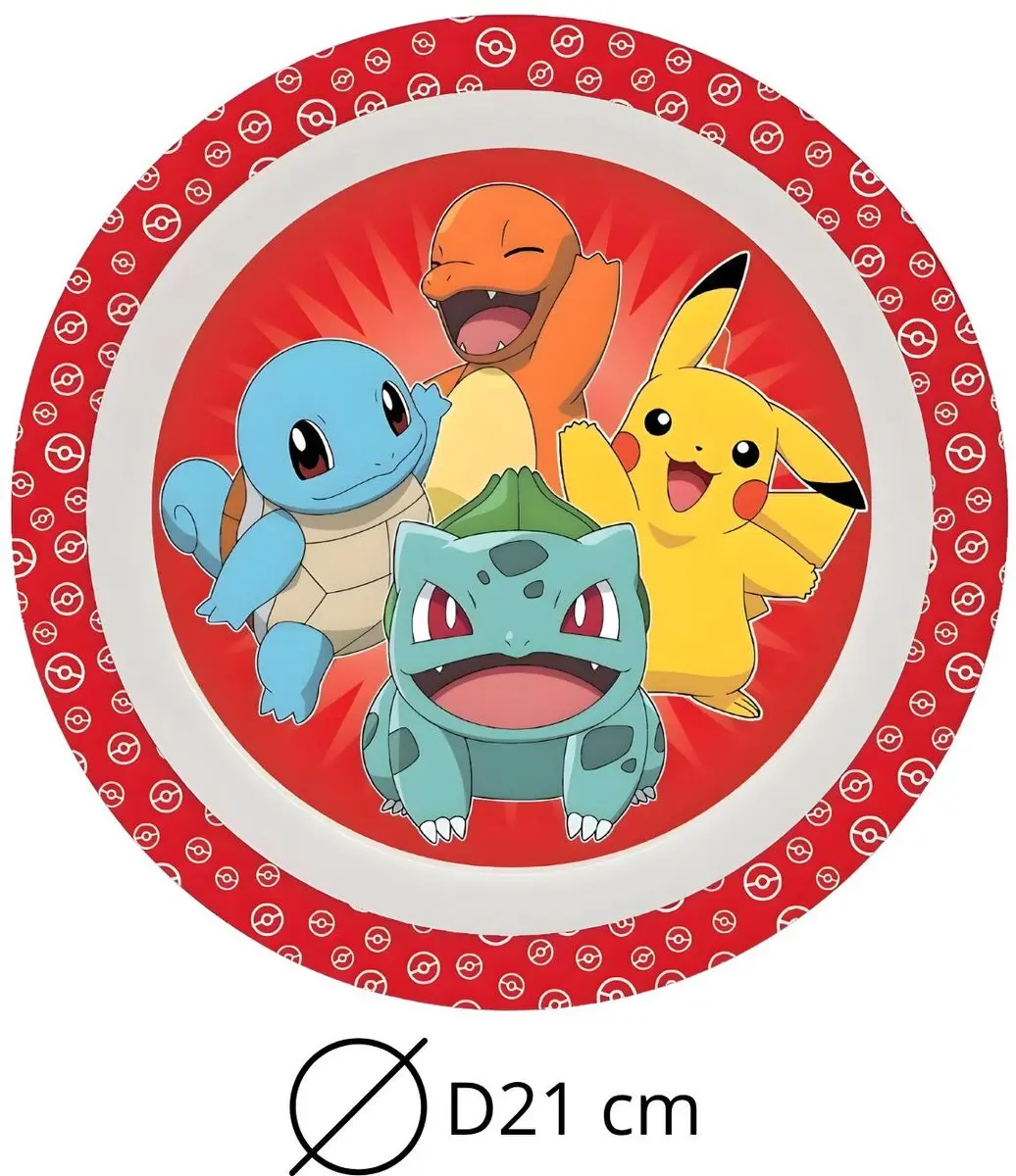 Pokémon Ontbijtbord - 4 Stuks - Steenrood