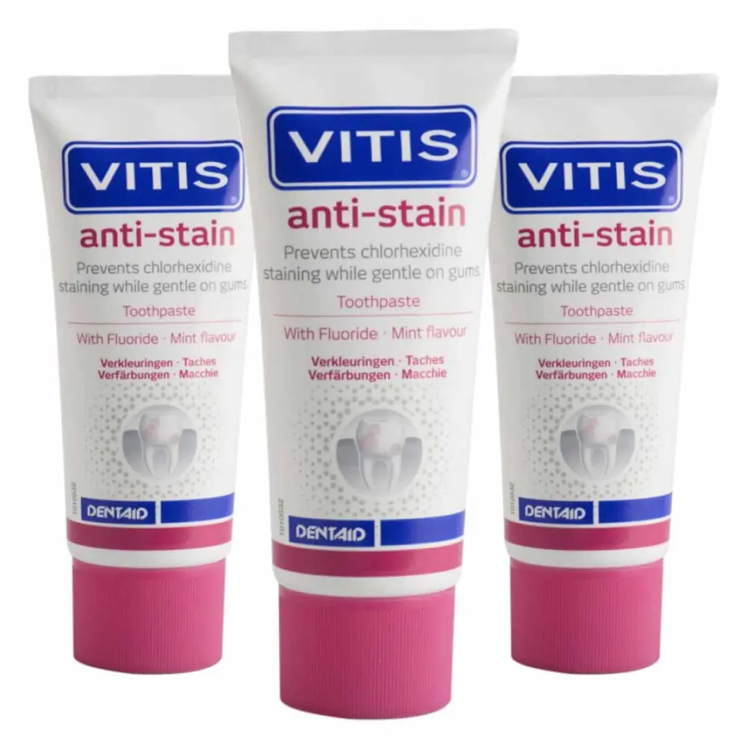 Vitis Anti-Stain Tandpasta 3x50ml
