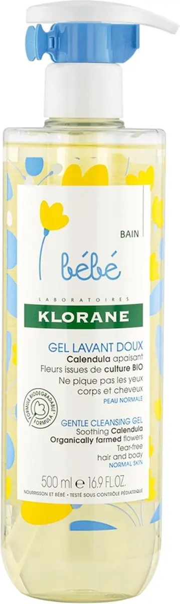 Klorane Gentle Cleansing Gel Bébé 500ml - Pompfles