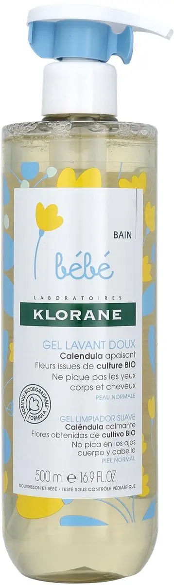 Klorane Gentle Cleansing Gel Bébé 500ml - Pompfles
