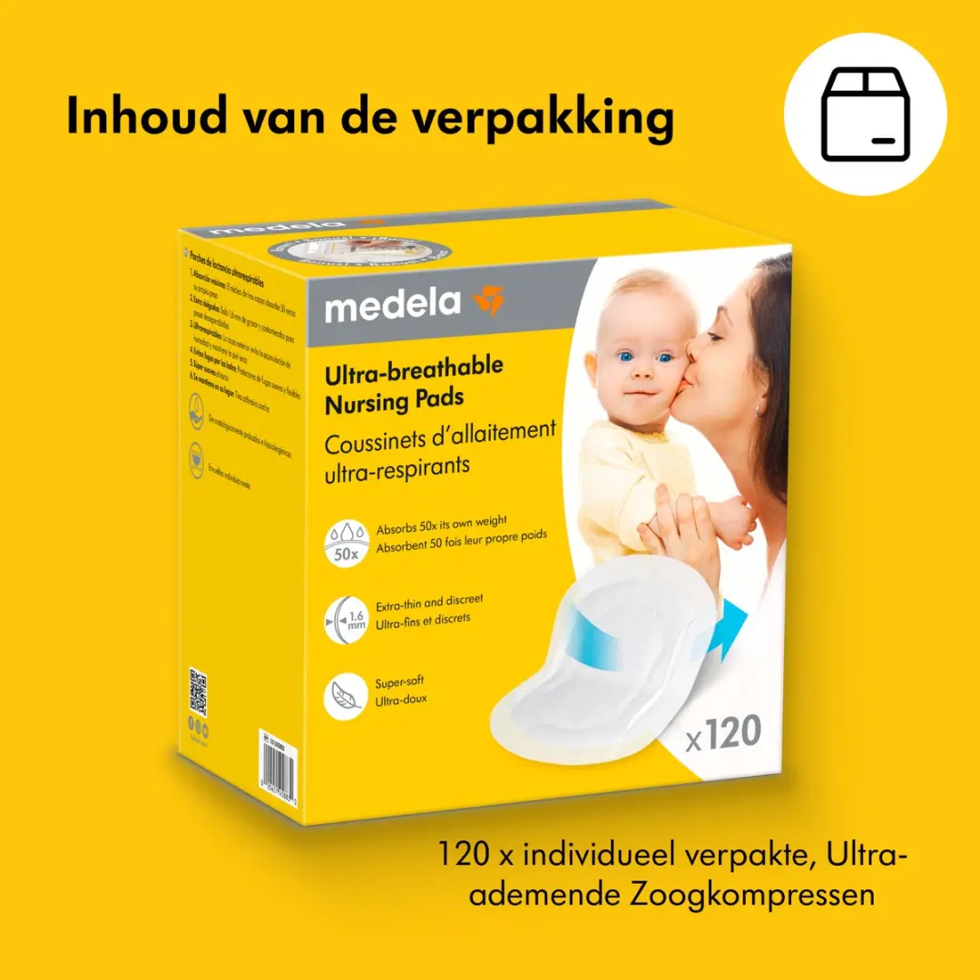 Medela Ultra-Ademende Zoogcompressen 120 Stuks - Wit