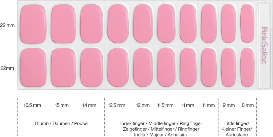 Pink Gellac UV Nagelstickers Poppy Pink 0045 - 20 Stuks