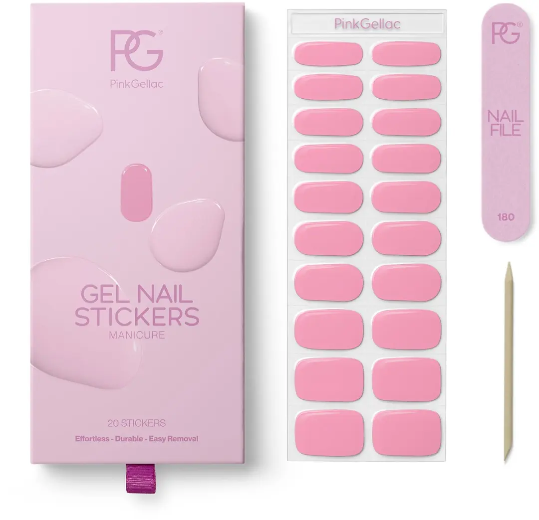 Pink Gellac UV Nagelstickers Poppy Pink 0045 - 20 Stuks