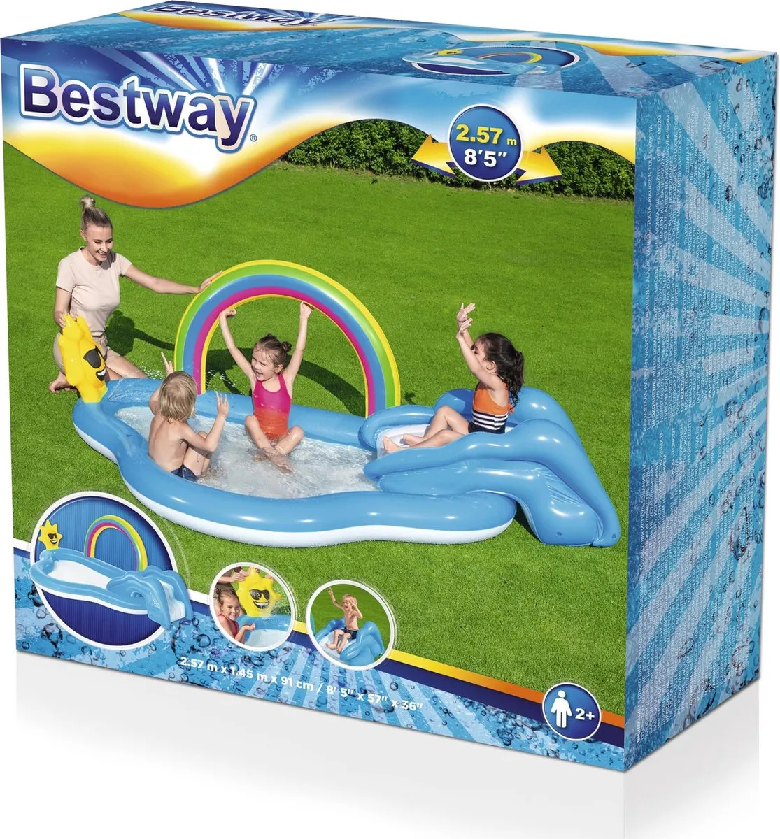 Bestway Rainbow n' Shine Zwembad Speelcentrum - 257x145x91cm - Meerkleurig - afbeelding 6 van 6