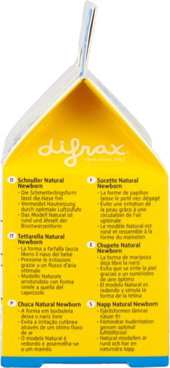 Difrax Fopspeen Newborn Natural - Prematuur/Grijs