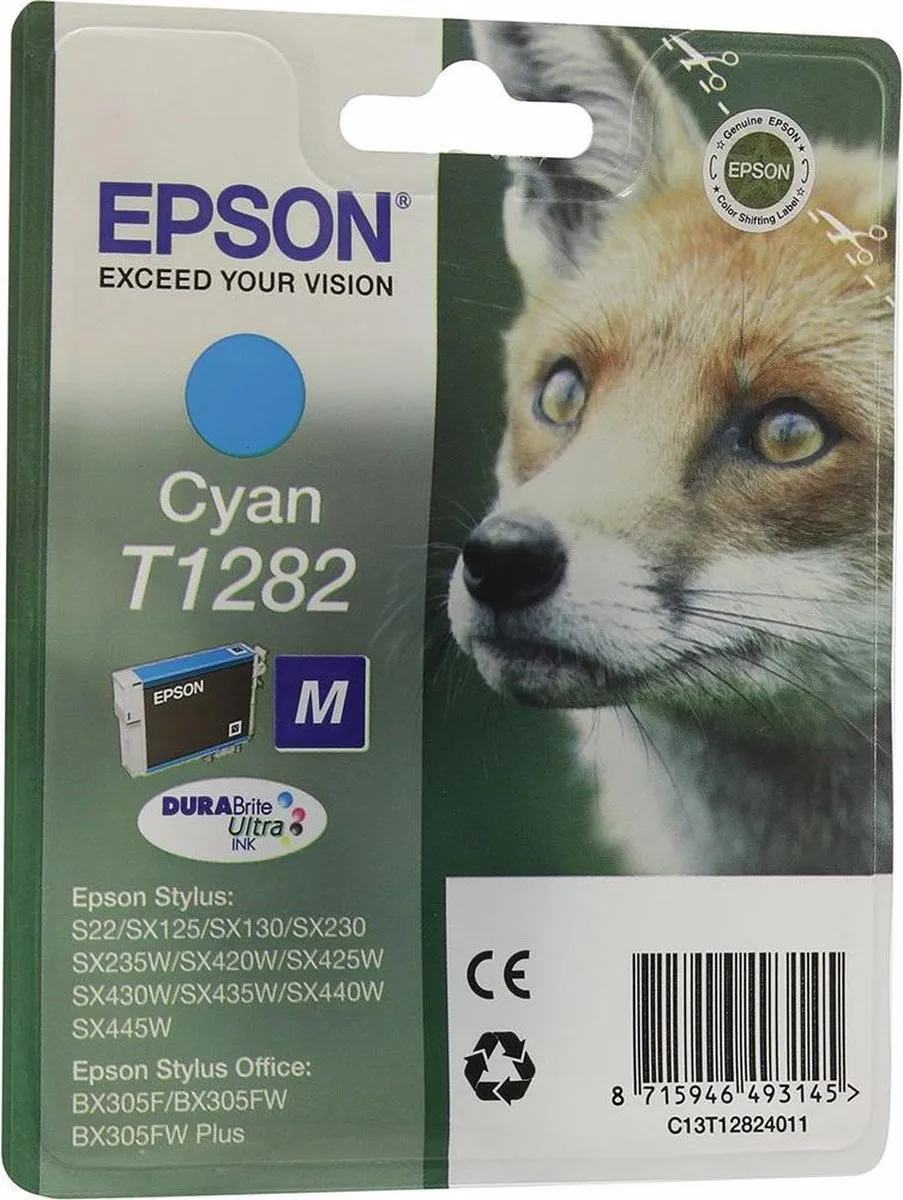 Epson Original C13T12824011 Cyaan Inktcartridge 3.5ml