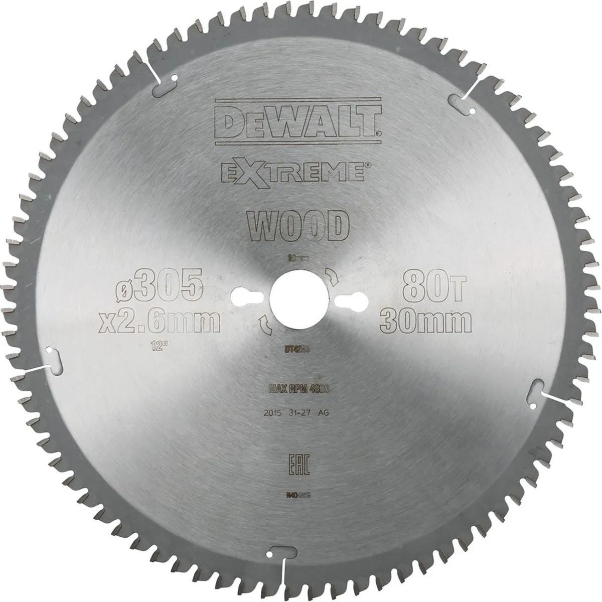 DeWalt DT4283 Extreme Cirkelzaagblad 305mm - 80T