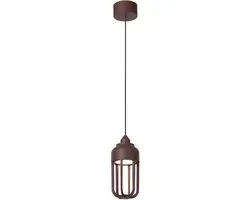 Lucide Wells Hanglamp Ø10cm - 8W 2700K - Roestbruin