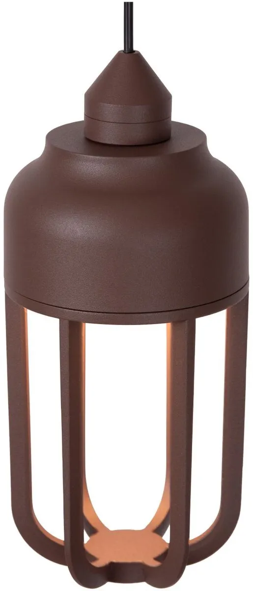Lucide Wells Hanglamp Ø10cm - 8W 2700K - Roestbruin