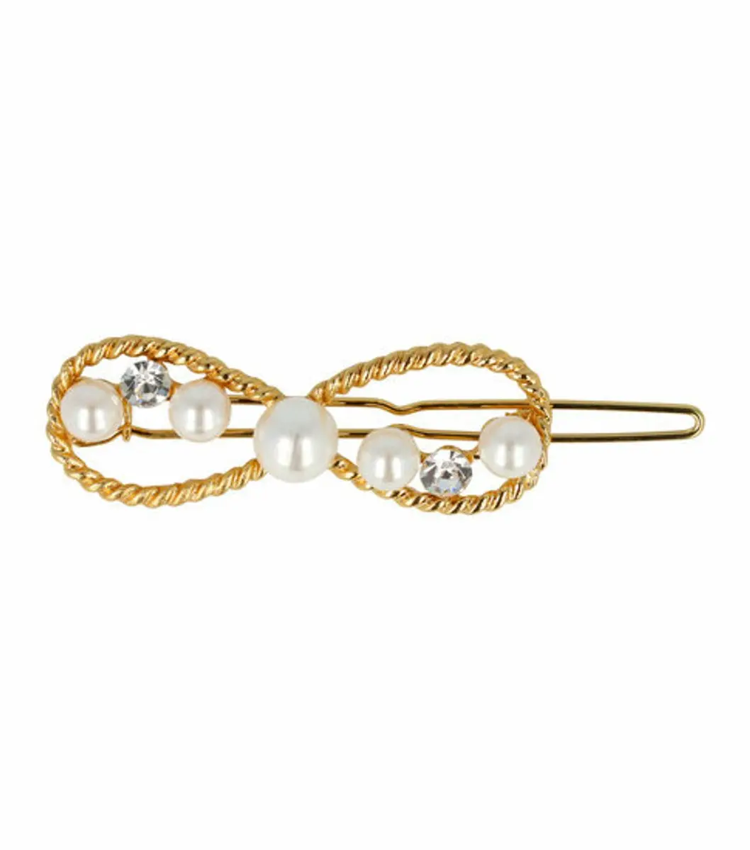 Haarsoires Haarspeld 4,5cm - Goud - Parel Strass