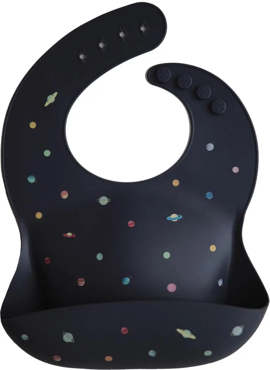 Mushie Siliconen Baby Slabbetje Planets