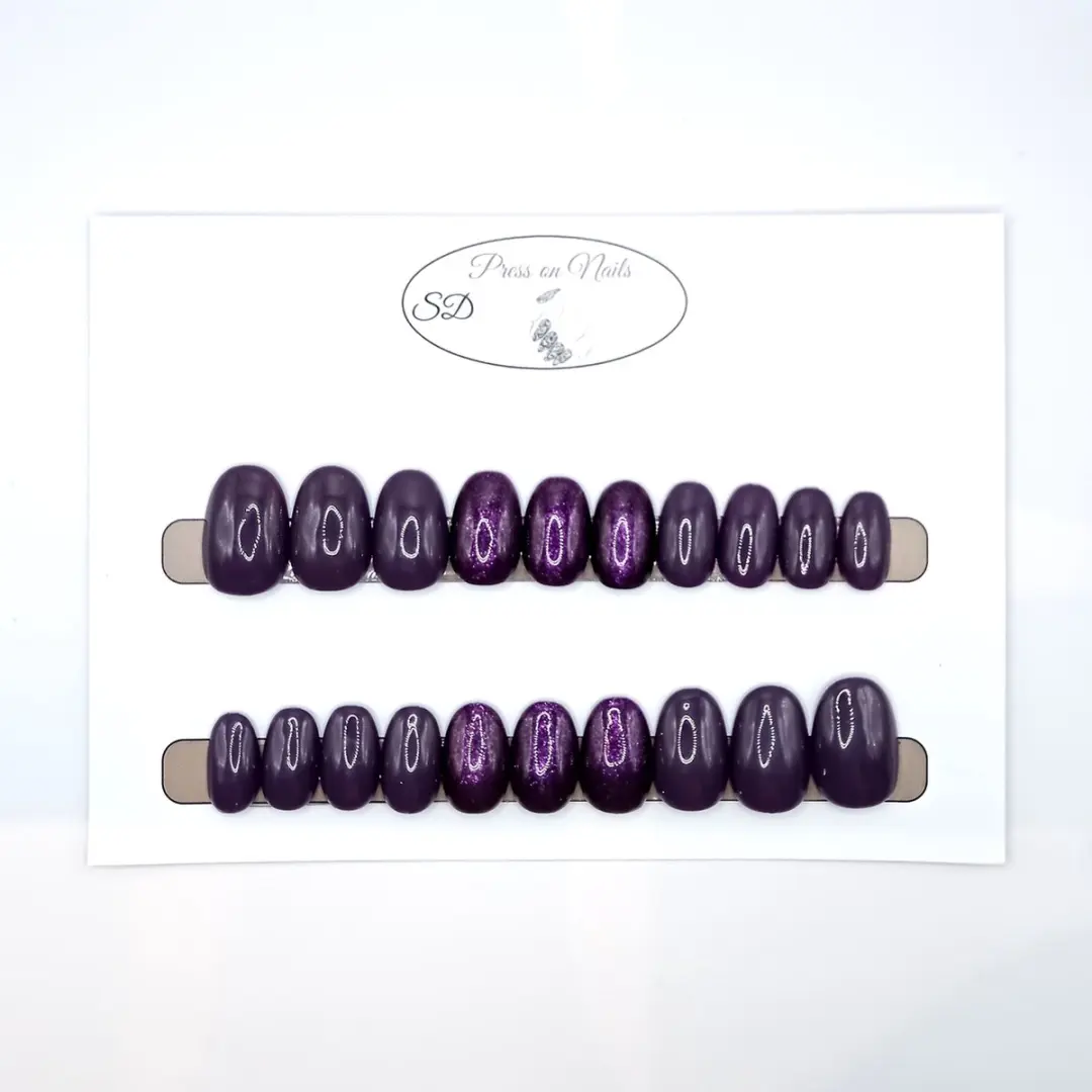 SD Press on Nails B-78 Plaknagels - Paars Shimmer - 20 Stuks