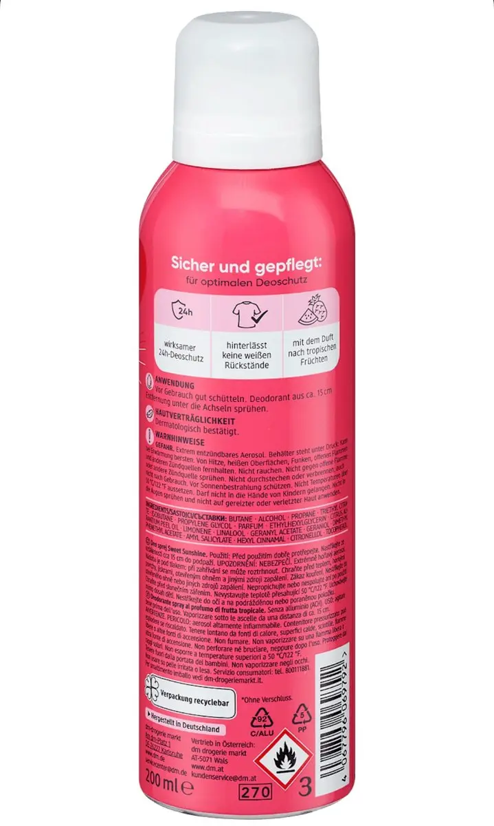 Balea Sweet Sunshine Deodorant 200ml - 3 Stuks