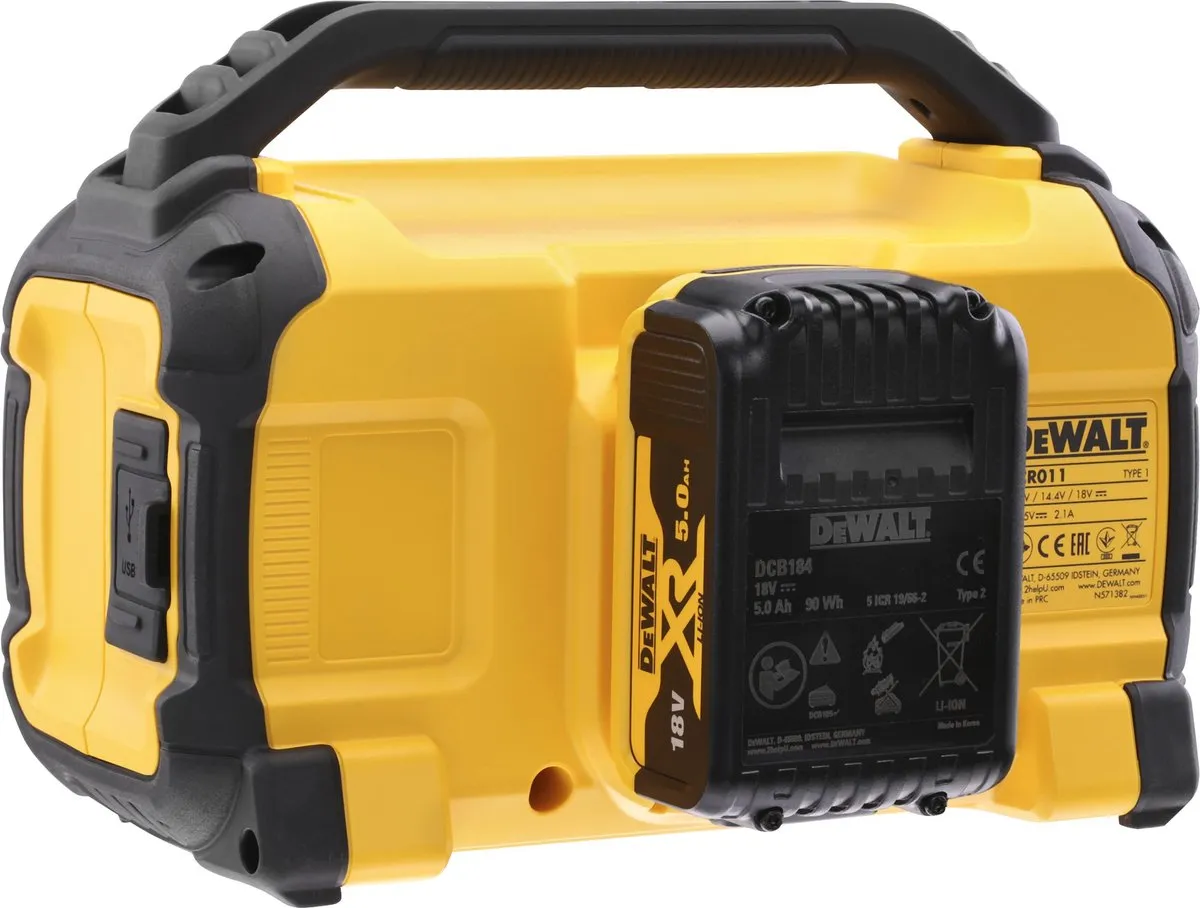 DeWalt DCR011 XR Li-Ion Bluetooth Speaker - Geel/Zwart