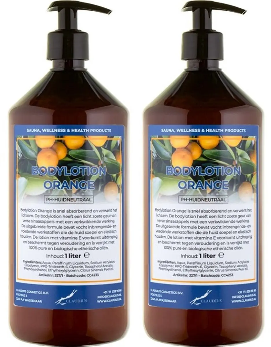 Splashbox Cosmetics Bodylotion Orange 1L - 2 Stuks