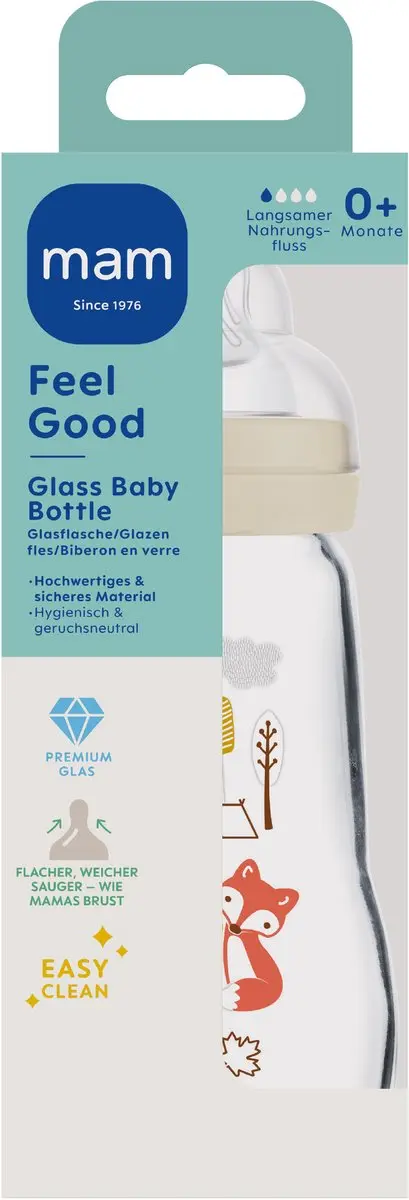 MAM Feel Good Babyfles Glas 260ml - Uni