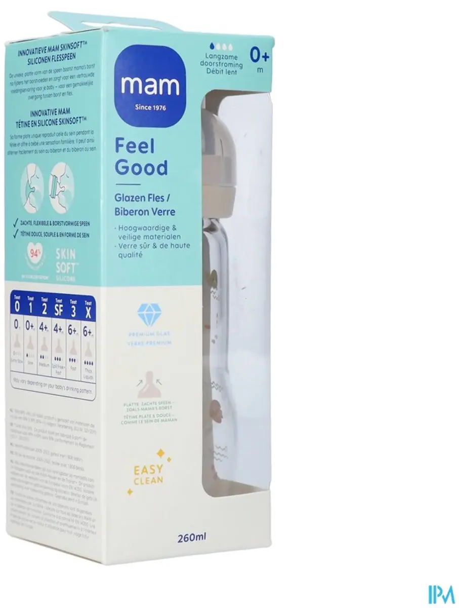 MAM Feel Good Babyfles Glas 260ml - Uni - afbeelding 6 van 6