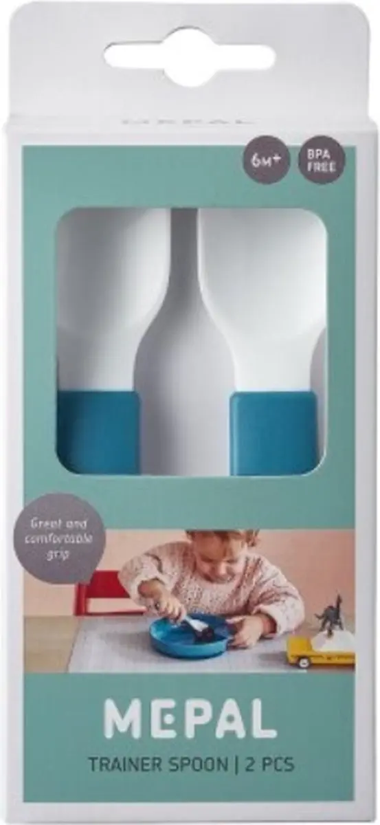Mepal Mio Oefenlepel - Set van 2 - Deep blue
