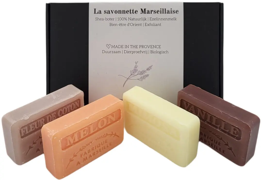 Savon de Marseille Zeepset Meloen, Katoen, Vanille, Mimosa