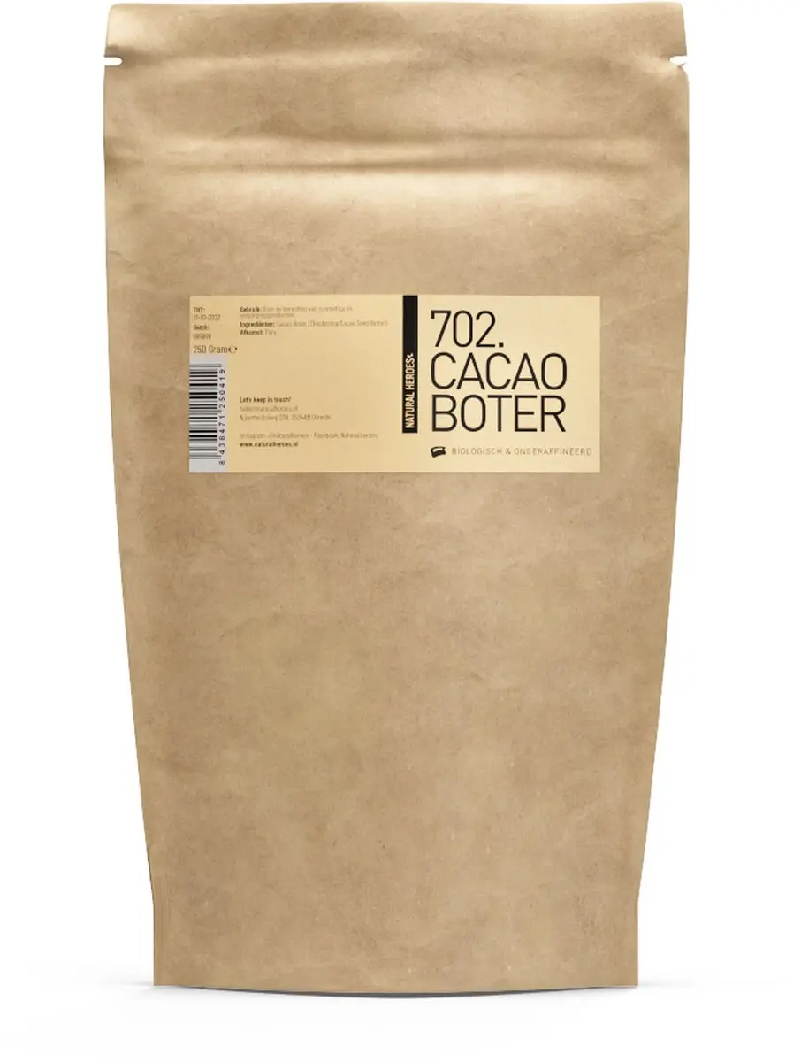Natural Heroes Biologisch Ongeraffineerde Cacaoboter 250g