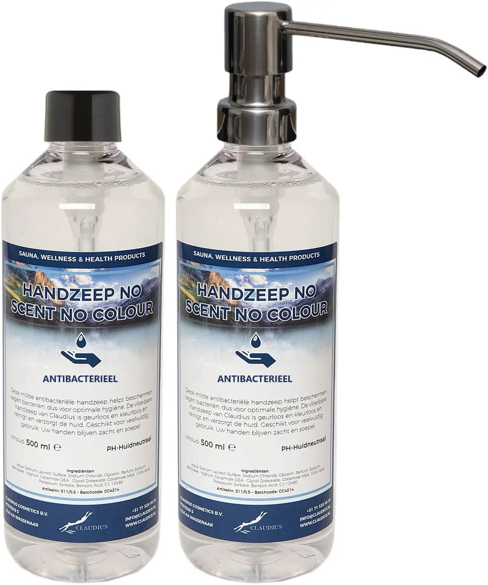 Splashbox Cosmetics Handzeep 500ml - 2 Stuks - RVS Pomp