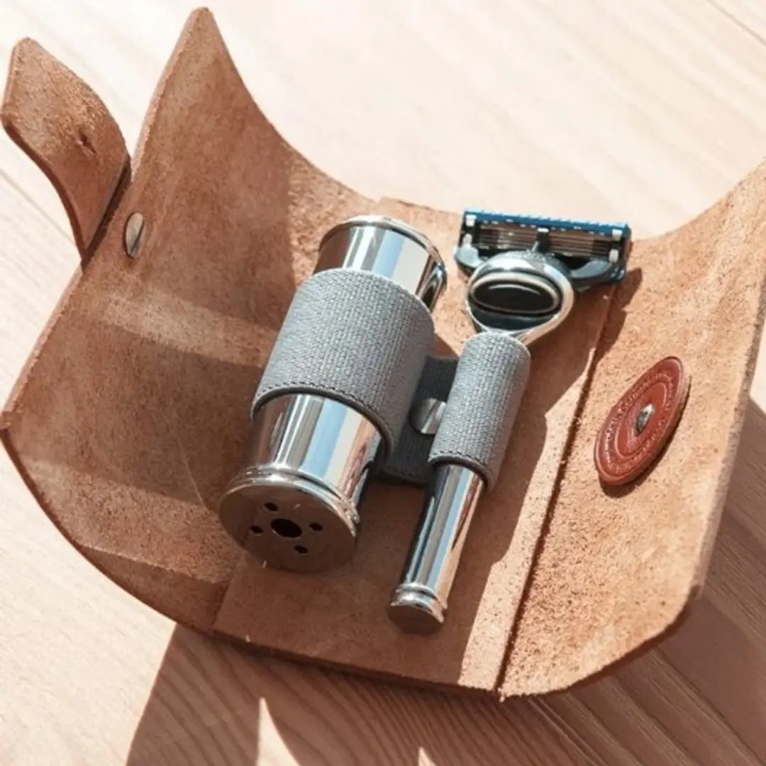 Mühle Lederen Etui met kwast Fusion