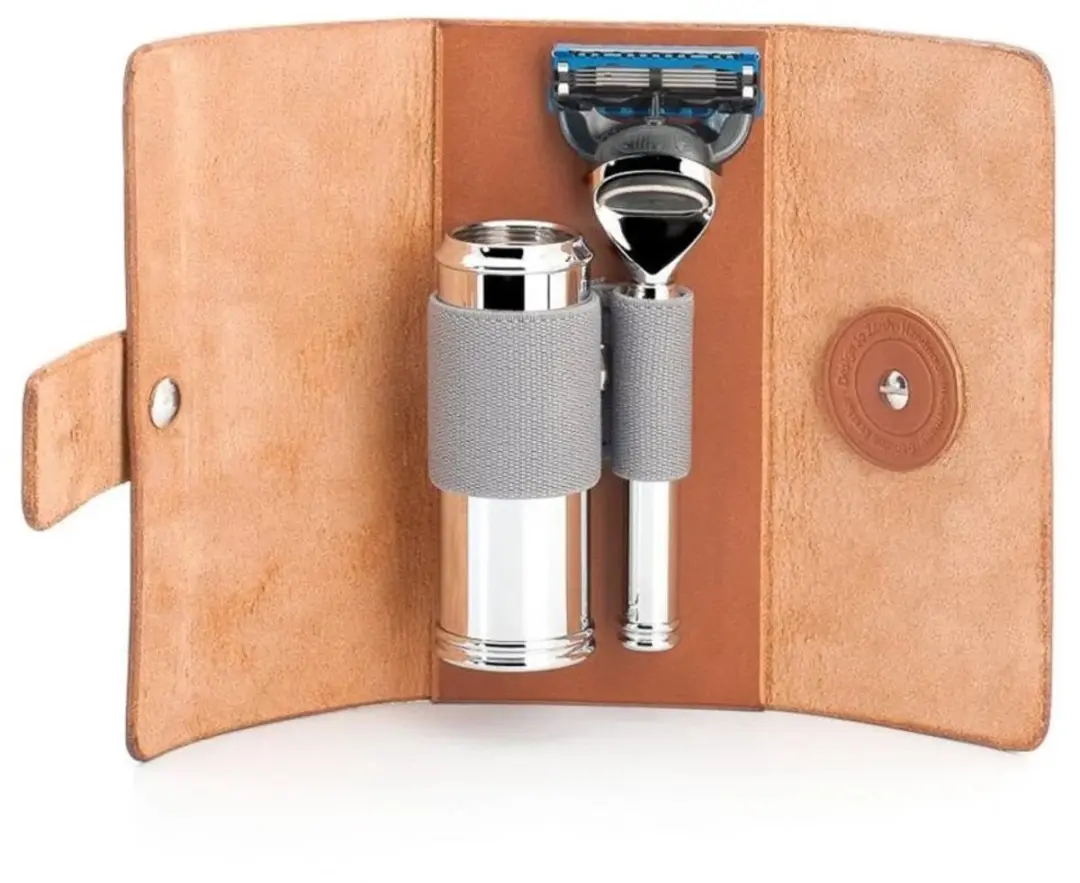 Mühle Lederen Etui met kwast Fusion - 3 Stuks