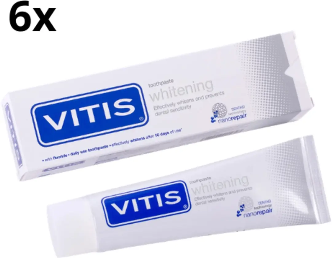Vitis Whitening Tandpasta 6x75ml