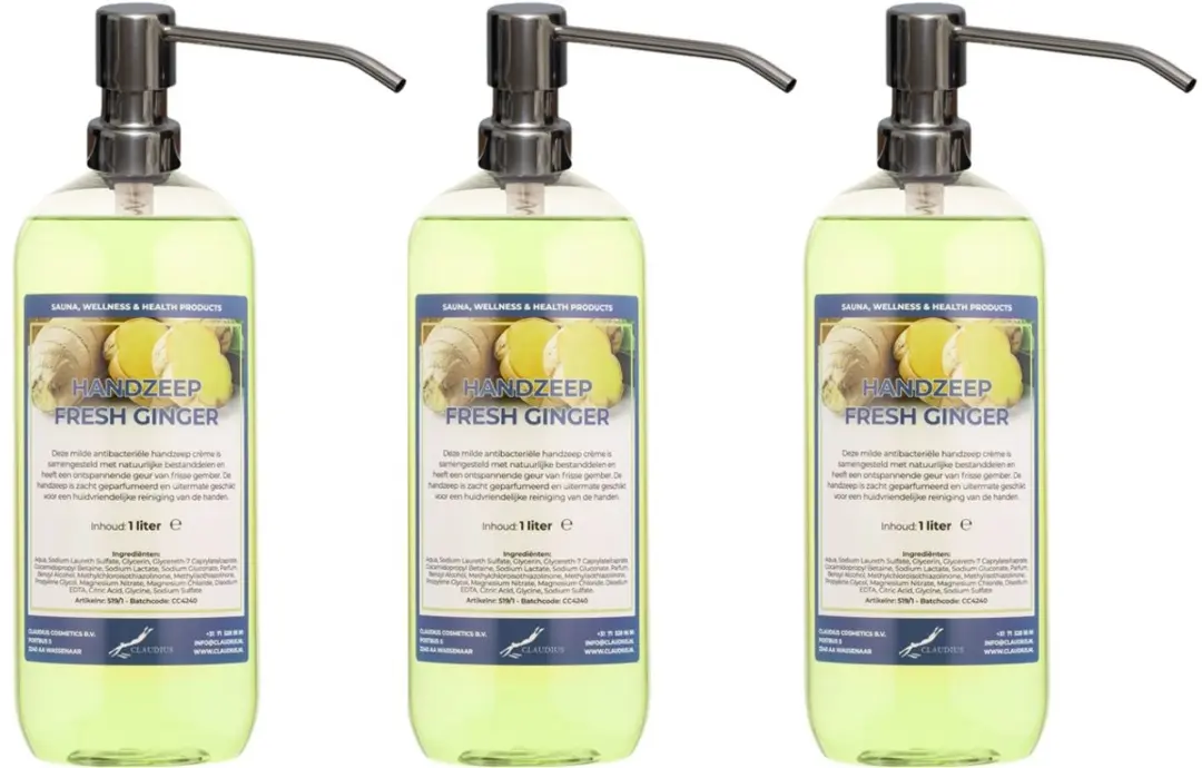 Splashbox Cosmetics Handzeep Fresh Ginger 1L - 3 Stuks