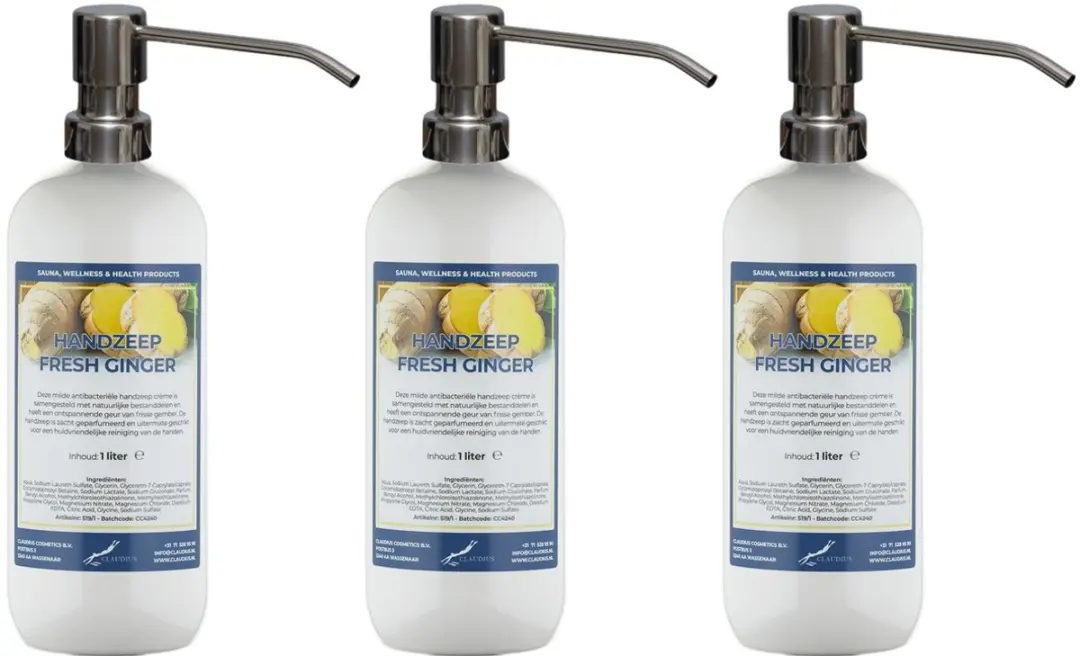 Splashbox Cosmetics Handzeep Fresh Ginger 1L - 3 Stuks