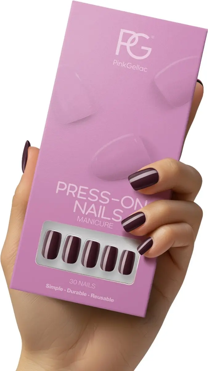 Pink Gellac Press On Nagels 332 Sangria Red