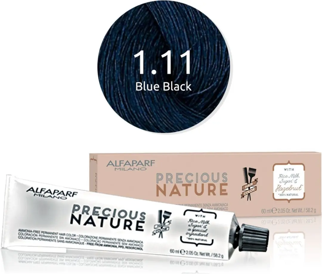 ALFAPARF Precious Nature 1.11 Permanent Haarkleur - 60ml - Zwart