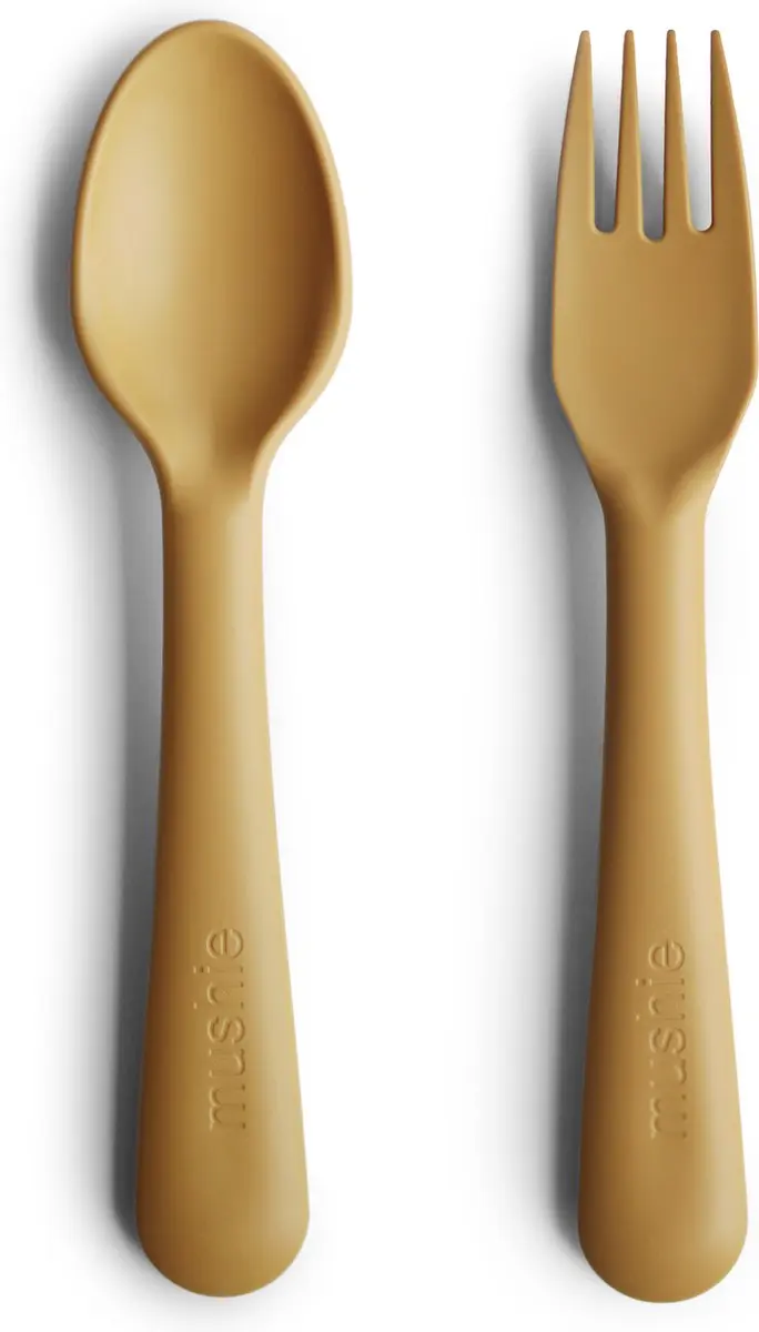 Mushie Kinderbestek Set Lepel en Vork