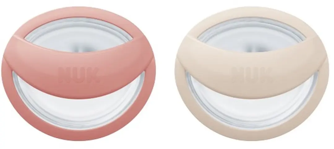 NUK MommyFeel Fopspeen Siliconen 0-6 Maanden - 2 Stuks - Rood/Crème