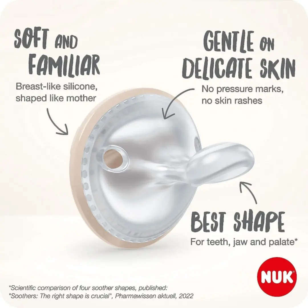 NUK MommyFeel Fopspeen Siliconen 0-6 Maanden - 2 Stuks - Rood/Crème