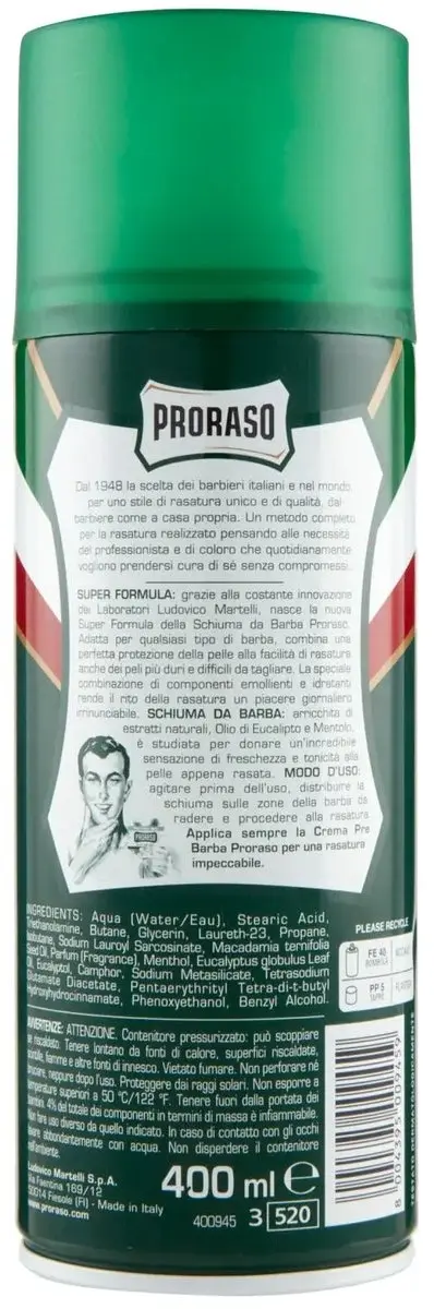 Proraso Scheerschuim 4-delige set 1600ml - afbeelding 6 van 6
