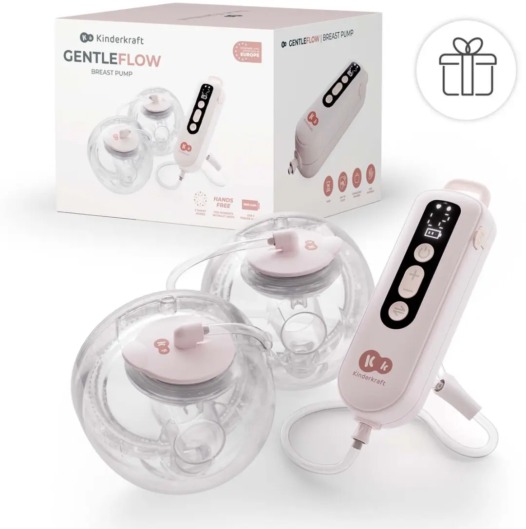 KinderKraft GentleFlow Hands-Free Dubbele Borstkolf - Roze