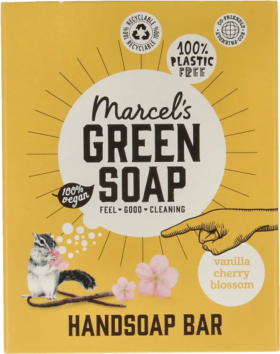 Marcel's Green Soap Handzeep Bar Vanille & Cherry Blossom 90g