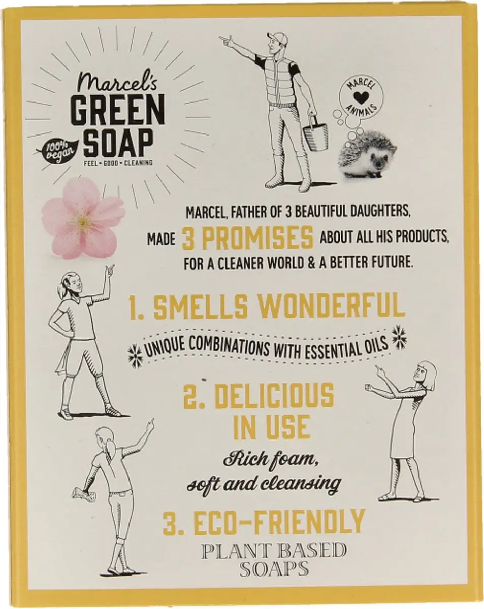 Marcel's Green Soap Handzeep Bar Vanille & Cherry Blossom 90g