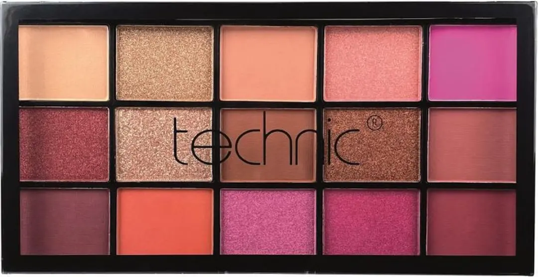 Technic Pressed Pigment Oogschaduw Palette Hot Love - 15 Stuks
